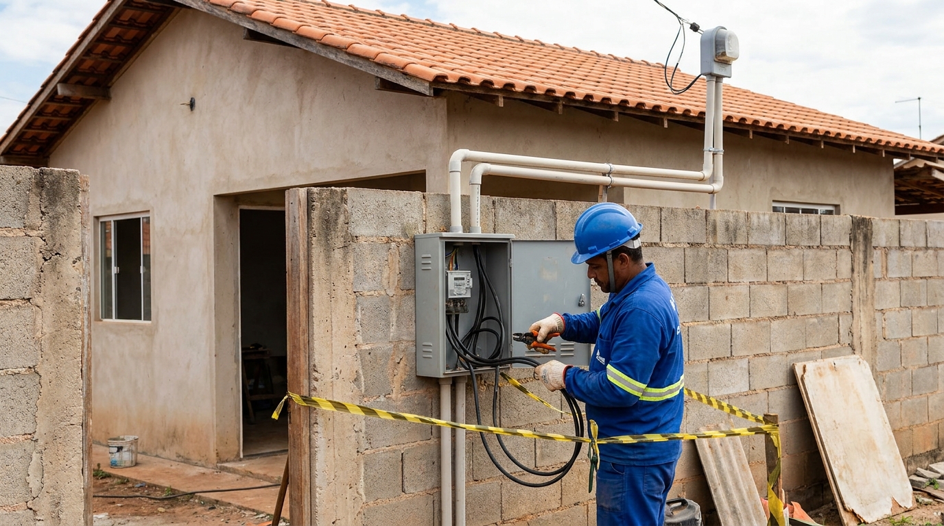 Eletricista instalando padrao de energia em Cabo Frio‑RJ